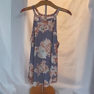 MTS XL flowy tank top lavender pink floral